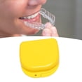 thumbnail image 2 of Estuche profesional para retenedores, protector bucal portátil a prueba de polvo, caja para guardar dentaduras postizas, contenedor amarillo, 2 of 12