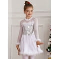 thumbnail image 3 of MSemis Kids Ballet Dance Costume Ice Figure Roller Skating Dress Christmas Santa Xmas Holiday White 6, 3 of 5