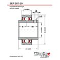 thumbnail image 3 of MAPLE ACE SER207-20 Insert Bearing 1-1/4" Bore w/Set Screws and Snap Ring, 3 of 5
