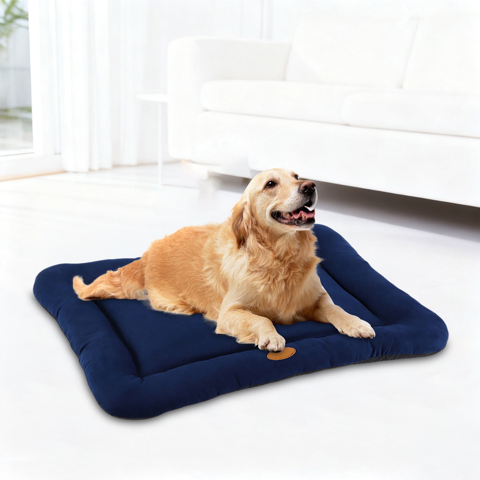 Chew Proof Dog Bed Mat, Waterproof Washable Pet Pad with Resistant Bottom, Cozy Warming Mattress for Crate, Travel, Home Use, Durable Lightweight Mat for Large Medium Small Dogs and Cats