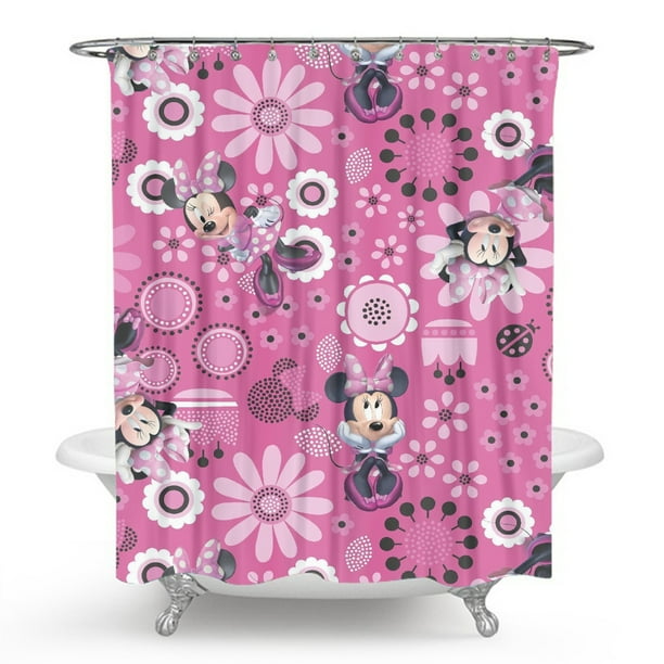 Minnie Mouse Shower Curtain, Super Cool Bathroom Curtain Cartoon Decor