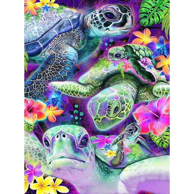 30x40cm Niños Adultos 5d Diy Diamant Art Peinture Ensemble - Tortue, Plein Diamant Broderie Artisanat, Toile Cristal Strass Peinture Ensemble, C