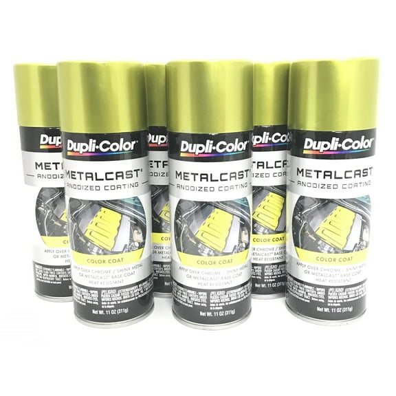 Duplicolor MC202-6 PACK MetalCast YELLOW Anodized Heat Resistant Coat - 11oz
