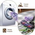 thumbnail image 7 of Area Rug for Living Room, Purple Lavender Non-Slip Indoor Large Carpet for Bedroom/Dining Room, Spring Butterfly Daisy Watercolor Gray Washable Low-Profile Rectangle Floor Runner Rugs - 5 x 8 Ft, 7 of 7