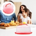 thumbnail image 4 of DEBGFS Cake Carrier Box Holder Portable Lid Stand Plastic Storage Keeper Handle Cover Plate Container Packing Cakes Pies Muffin, 4 of 6