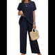 thumbnail image 1 of Conjunto de Dos Piezas de Verano para Mujer, Corta, Cuello Redondo, Pierna , Pantalón . Marina M, 1 of 7
