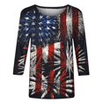 thumbnail image 4 of CHUANK Plus Hauts pour Femmes Chic Décontracté Col Rond Manches Courtes Chemises et Blouses pour Femmes T-Shirts à Imprimé Papillon du 4 Juillet pour Femmes Tunique Graphique Patriotique Tendance Haut d'Été Plage, 4 of 4