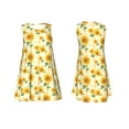 thumbnail image 7 of Daiia Yellow White Plaid Sunflower Print Women's Dresses 2025 Trendy Short sleeve Dresses Casual Baggy Flowy Maxi Sun Dresses, 7 of 7