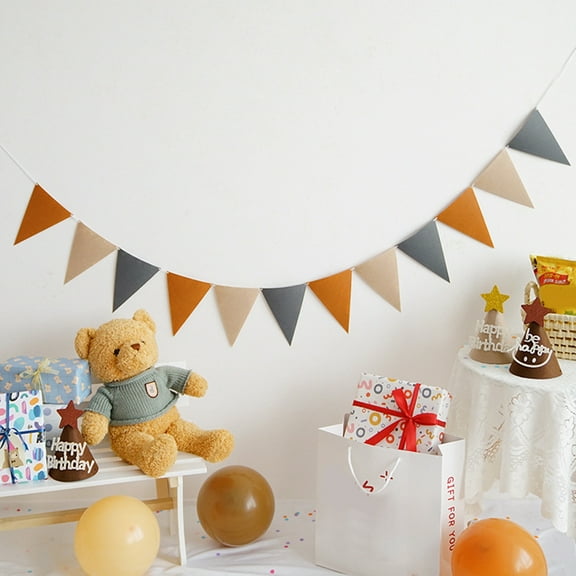 Raindrops 4Sets Assorted Color Felt Triangle Flag for Wall Room Party Decoration