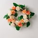 thumbnail image 3 of Corona de primavera para puerta de entrada, flores de seda, rosas, guirnalda de flores, letrero de bienvenida artificial naranja rosa, 3 of 5