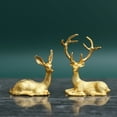 thumbnail image 4 of Aunavey Christmas Reindeer Figurines,2 PCS Resin Sitting  Standing Deer Statue,Elk Statues for Christmas Decorations, 4 of 9