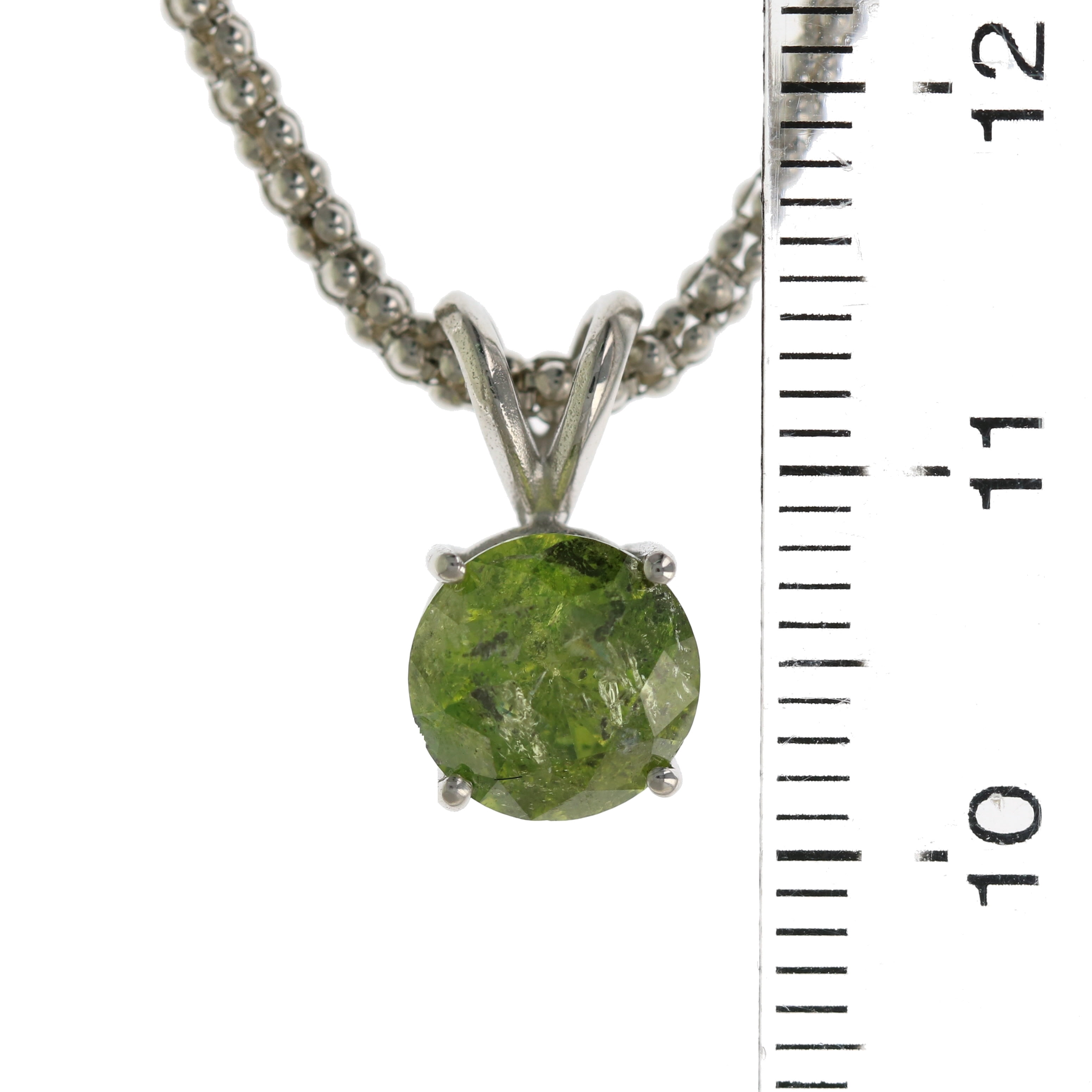 Vir Jewels 1.75 CTTW Green Diamond Solitaire Pendant Necklace for Women 14K White Gold Round