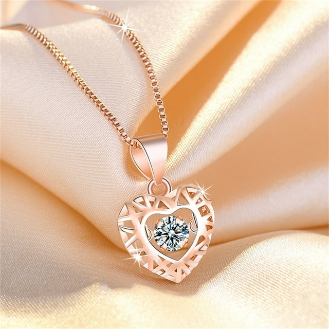 Collar para mujer, joyería para mujer, collar giratorio hueco con circonita cúbica, colgante para mujer, regalo maravilloso.