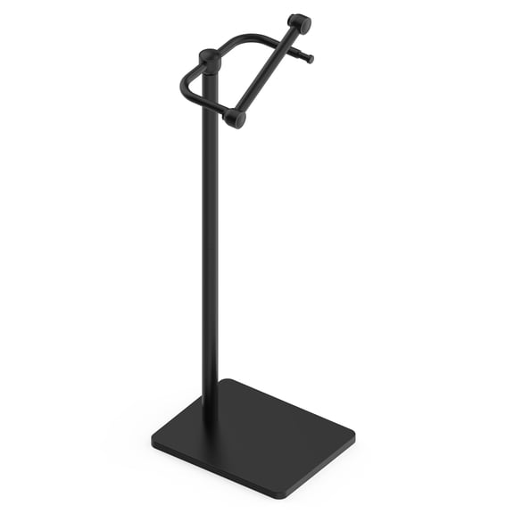 RUACQ Toilet Paper Holder Stand, Bathroom Toilet Paper Roll Holder Free Standing, Toilet Tissue Holder Stand with Post Pivoting Design, Stable Weighted Base, SUS304 Stainless Steel (Matte Black)