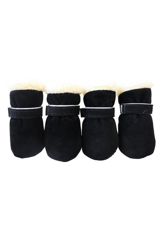 4 PCS Dog Shoes Warm Boots Winter Waterproof Skidproof Puppy Paw Protectors Booties for Snow/Ice Pavement