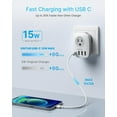 thumbnail image 3 of 2 Pack European Travel Plug Adapter, International Power Plug Adapter with 1 USB C, 2 American Outlets and 3 USB Ports, 6 in 1 Travel Essentials to Most of Europe Greece, Italy(Type C), 3 of 4