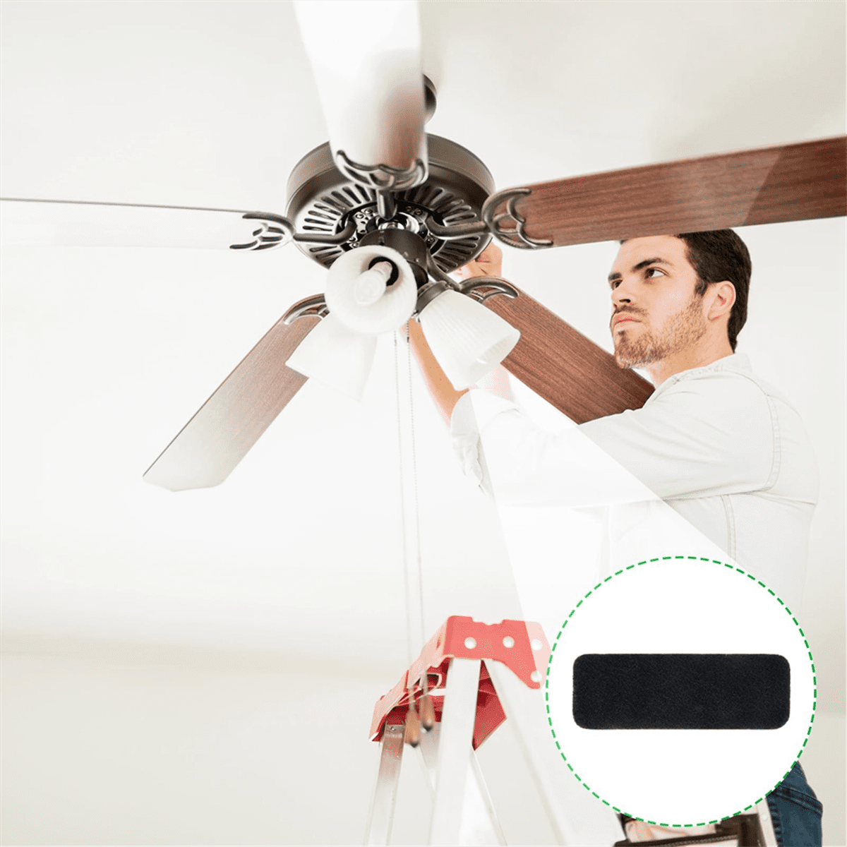 20 Pcs Ceiling Fan Blade Filters Pads Coconut Carbon Filter
