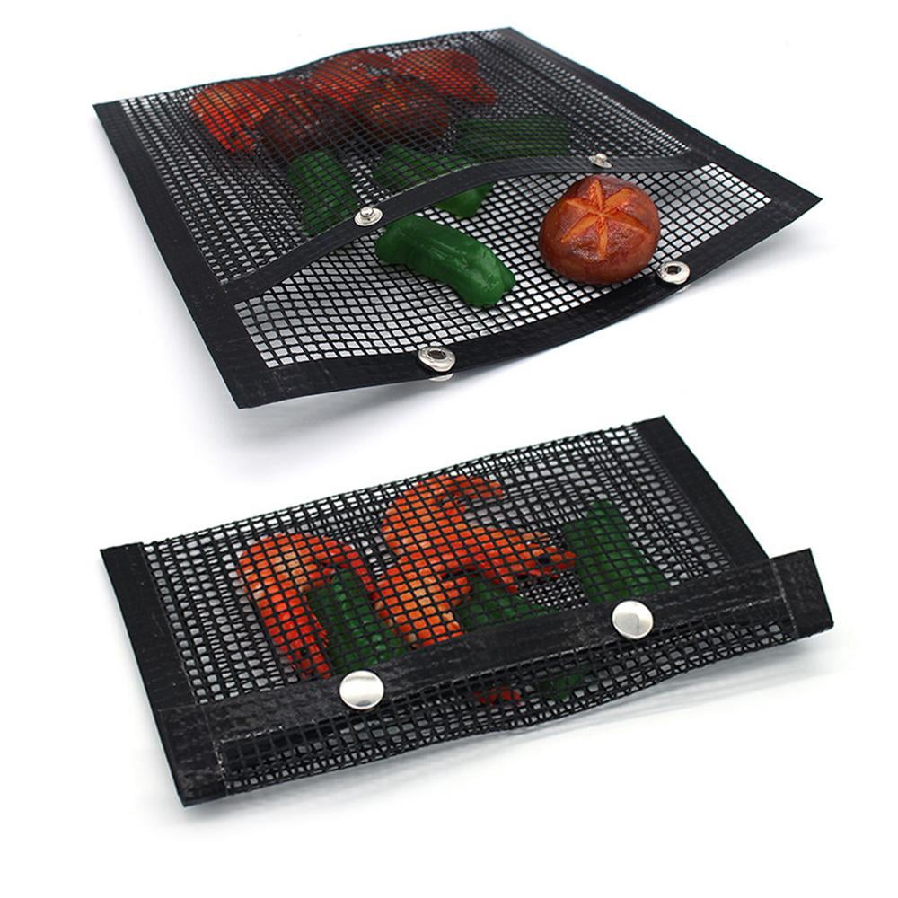 Gecorid BBQ Mesh Grilling Tools Barbeque Bags 2 Pack Mesh Grill Bags