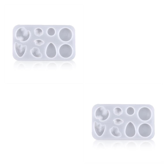 bedienty Silicone Resin Coastline Pendant Mold Non-stick DIY Molds Mould Craft Small Circle 2Set