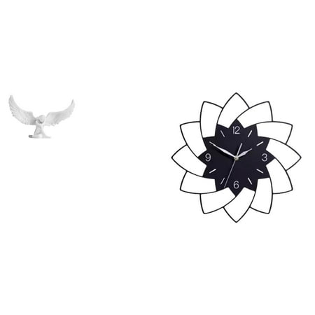 Angel Sculpture Wall Clock Figurine Acrylic Silent Non Ticking Large Size for Office Bedroom Housewarming Decor