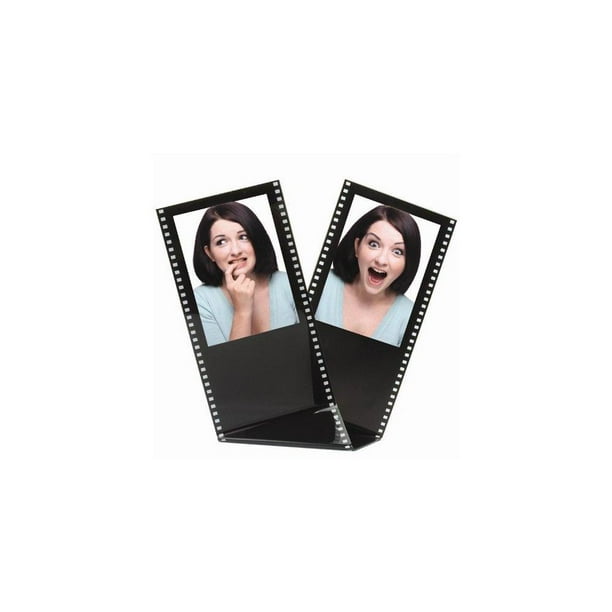 Black Acrylic Film Strip Standing Wallet Size Photo Frame Holds Two 2 5 X 3 5 Photos Walmart Com