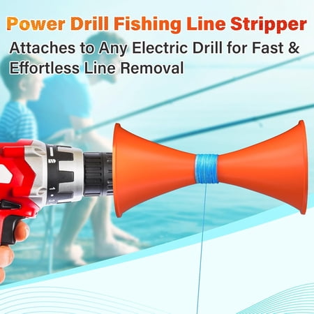 Power Drill Fishing Line Stripper & Spooler Tool Fast Line Removal & Rewinding Tangle-Free Line Management Aluminum & Stainless Steel Compact Portable Design for Fishing Reels & More