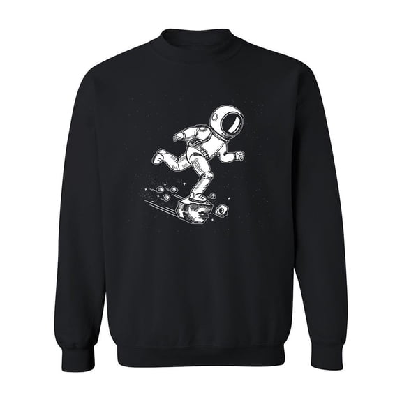 Cool Astronaut Running In Space Sweatshirt Men -Image by Shutterstock, Male Large