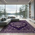thumbnail image 2 of ODIKA 8'x10' Washable Area Rug Purple Symmetrical Botanical Motif Bordered Traditional Cover for Living Room, Under Sectional, Family , Durable, Non-Slip, 2 of 7
