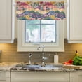 thumbnail image 2 of Yayeee Kitchen Valance Rod Pocket 54" x 18" Living Room Window Curtain, Green Floral Wave, 2 of 6