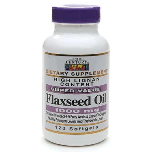 21St Century Flaxseed Oil 1000Mg Softgels 120 Ea, 3 Pack