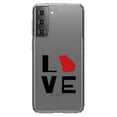 thumbnail image 1 of DistinctInk Clear Shockproof Hybrid Case for Galaxy S21 5G (6.2" Screen) - TPU Bumper Acrylic Back Tempered Glass Screen Protector - Georgia - Love Black & Red, 1 of 2