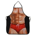 thumbnail image 2 of Cooking Apron,Muscle Pattern Funny Novelty Kitchen Apron Funny Apron Solid Performance, 2 of 14