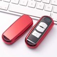thumbnail image 1 of Topsmart Chrome Finish TPU Car Key Protector Remote Smart Key Cover Fob Case Shell for Mazda 2 3 5 6 CX-3 CX-5 CX-7, 1 of 5