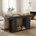 thumbnail image 4 of Extra Long 70.9-Inch Farmhouse Rustic Wood Console Table, 2-Tier Entryway Accent Table With U-Shaped Base For Hallway, Living Room, Foyer (Dark Gray), 4 of 8