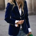 thumbnail image 4 of MORTTIC Women's Elegant Blazer - Single Button Long Sleeve Jacket, Spring/Fall Office & Casual Wear Navy Blue XL, 4 of 6