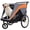 Black + Orange, variant on GDF Studio 2-in-1 Pet Bike Trailer and Push Cart, 100 LB All-Terrain Dog Carrier, Black and Orange