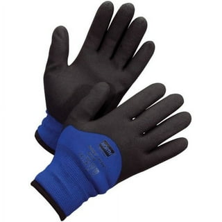 PearliHome Black Nitrile Bulk Work Gloves with grip all purpose - Garden  Warehouse cleaning painting gloves - 6 Pack 