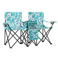 thumbnail image 4 of Portable Outdoor 2-Seat Camping Folding Chair with Adjustable Sun Umbrella - Heavy Duty Foldable Beach Chairs with Storage Pocket and Cup Holders for Patio/Pool/Park, Pineapple, 4 of 8