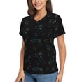 thumbnail image 2 of Fuzoiu Game Time Print Women's Classic V-Neck T-Shirt, Short Sleeve V Neck Tees for Casual Everyday Wear,Casual Fit Tee,Summer Fashion Tops-XX-Large, 2 of 5