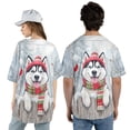 thumbnail image 5 of Playful Siberian Husky Welcomes Winter Snowy Day with Cardinal Bird All Over Print 3D Baseball Shirt Husky Dog Lover Gifts Softball Sport - 2017, 5 of 6