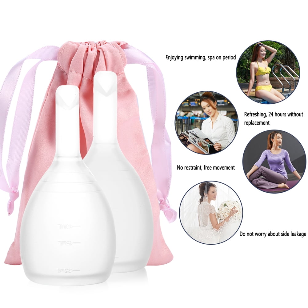 faso 2 Sizes Reusable Soft Medical Silicone Ladies Women Menstrual