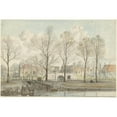 thumbnail image 2 of Jan Ekels the elder 14x11 Gold Ornate Wood Frame and Double Matted Museum Art Print Titled - De Heerenpoort in Leiden (1734 - 1781), 2 of 4