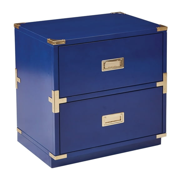 OSP Home Furnishings Wellington 2 Cabinet in Lapis Blue, Fully Assembled
