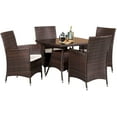 thumbnail image 2 of SOLAURA 5-Piece Outdoor Patio Dining Sets Wicker Chairs and Square Glass Table - Brown, 2 of 6