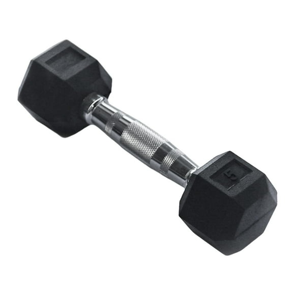 Almencla Hand Weight Arm Chest Back Shoulder Curl Women Men Rubber Octagonal Dumbbell 5lb