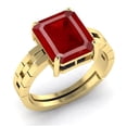 thumbnail image 2 of Certified Unheated Untreatet A+ Quality Natural Ruby Manik Gemstone 925 Sterling Silver Gold Plated Ring for Men And Women's, 2 of 3