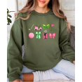 thumbnail image 5 of Girly Golf Graphics Sweatshirt for Women Preppy Golfing Sweater Army Green Sweatshirt Adult X-Large, 5 of 7
