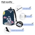 thumbnail image 3 of Yiaed Astronaut With USA Flag Print Print Laptop Backpack Travel Canvas Backpack Vintage Aesthetic Backpack for School Knapsack Backpack Backpack for School-, 3 of 5