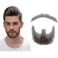 thumbnail image 1 of Fake Beard Realistic 100% Human Hair Full Hand Tied Goatee Brown For Men Makeup Entertainment/drama (hz06), 1 of 5