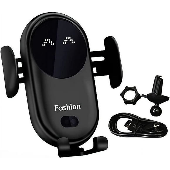Wireless Induction Car Charger With Auto Clamping 360 Swivel Clip For Iphone Samsung Huawei Lg All Devices (black)